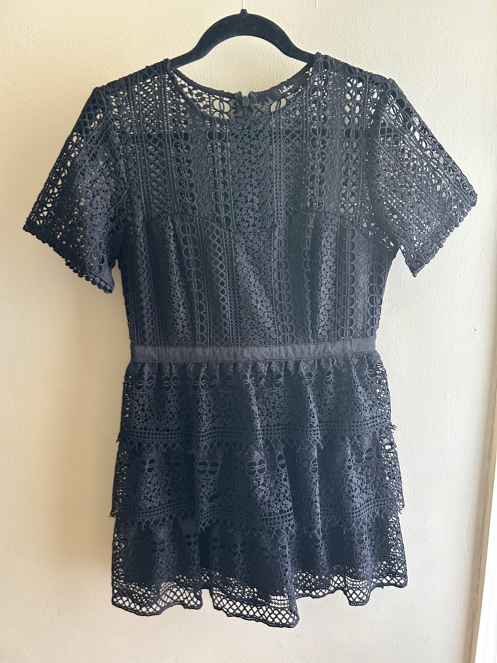 Lulus Wishlist Black Crochet Lace Mini Dress